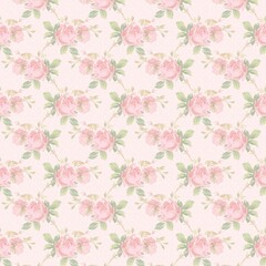 Seamless repeating floral bouquet with rose pattern, valentine's day and love fabric