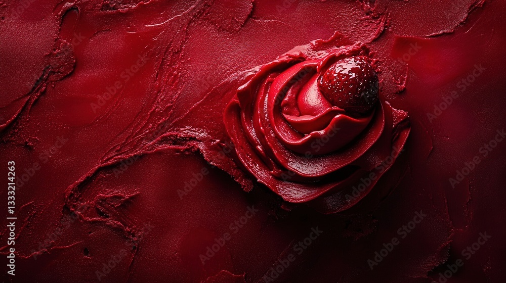 Aufkleber deep red textured abstract background with rose design