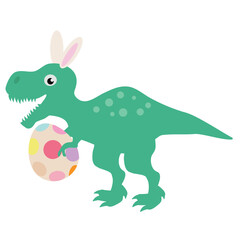 Easter dinosaur  vector cartoon illustration