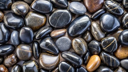 black pebbles stone texture background