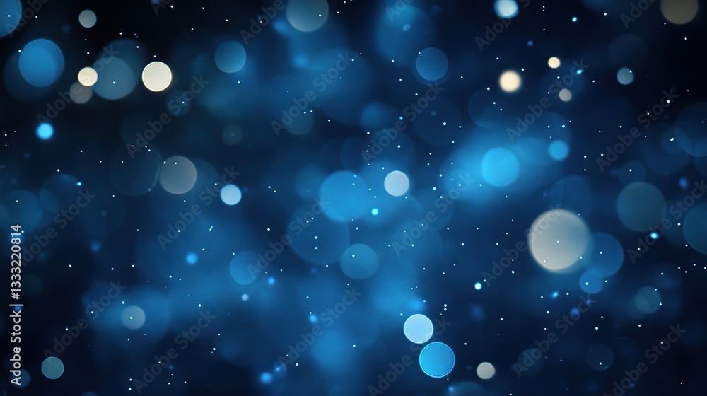Aufkleber soft dark blue gradient background with bokeh lights effect