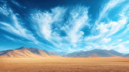 Fototapeta premium Vast desert landscape under dramatic sky