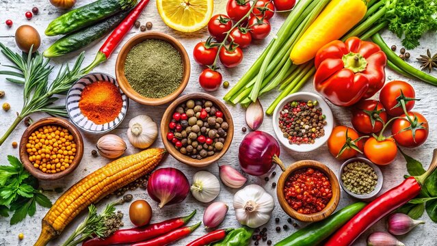 Vibrant Vegetables & Spices: A Culinary Still Life