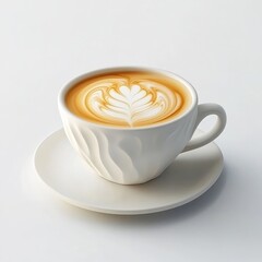 Latte Art Creamy Coffee in White Cup