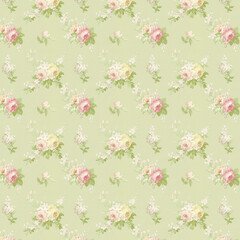 Seamless repeating floral bouquet with rose pattern, valentine's day and love fabric