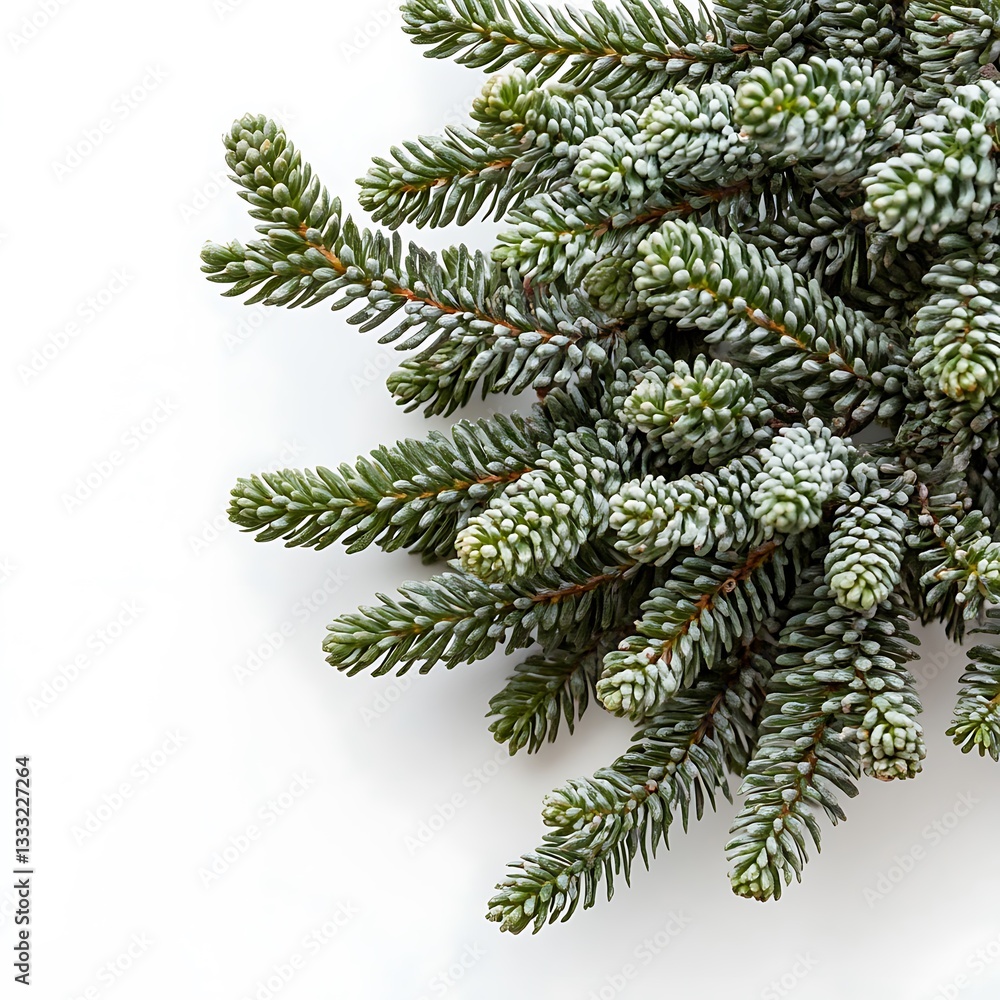 Poster pine tree isolated on white background with clipping path and full depth of field