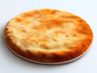 Round Flatbread for Studio Shot, White Backdrop.