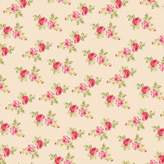 Seamless repeating floral bouquet with rose pattern, valentine's day and love fabric