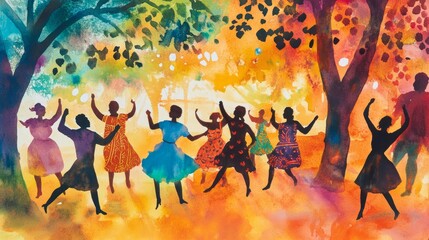 Celebration Vibrant Watercolor Perspective Patterns