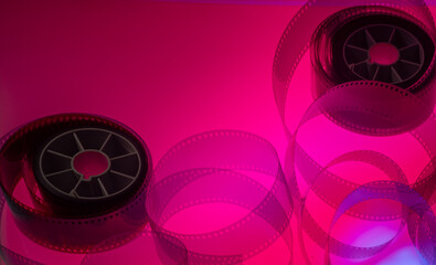 cinematic color background with film strip