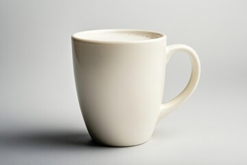 Obraz premium A clean white ceramic mug filled with light colored liquid