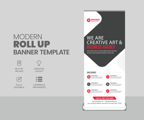  roll up banner design or standee x banner layout template
