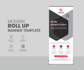  roll up banner design or standee x banner layout template
