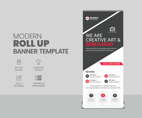  roll up banner design or standee x banner layout template
