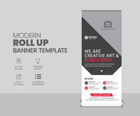  roll up banner design or standee x banner layout template
