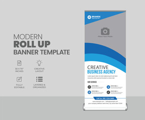  roll up banner design or standee x banner layout template
