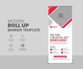  roll up banner design or standee x banner layout template

