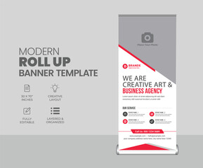  roll up banner design or standee x banner layout template
