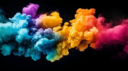 Fototapeta premium Brightly Colored Powder Burst with Abstract Design Elements