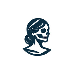 Lady skull head logo