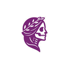 Lady skull head logo