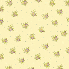 Seamless repeating floral bouquet with rose pattern, valentine's day and love fabric