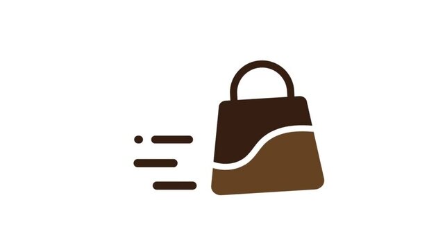 shopping bag icon  animation isolated