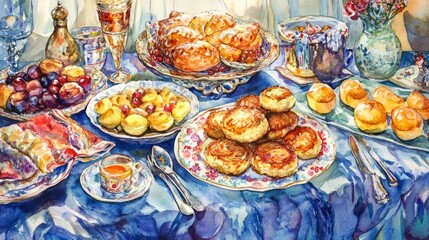Generic Vibrant Watercolor Perspective Latkes Cozy