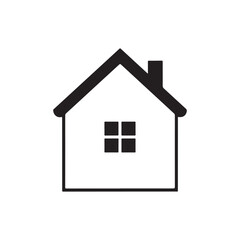 Fototapeta premium Simple house icon on a white background representing real estate and home design