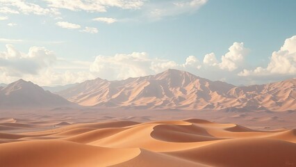 Naklejka premium desert landscape in the morning