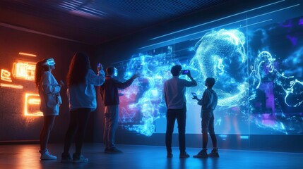 Tech Diverse Group Moment High-tech Lighting Holographic