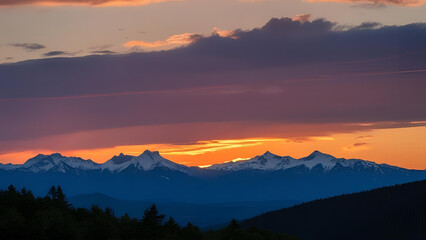 Mountains at dusk