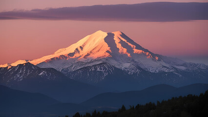 Mountains during sunset