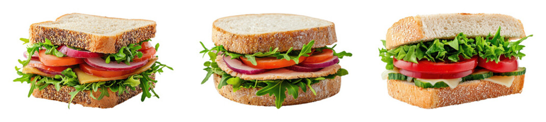 Freshly made sandwiches with vibrant vegetables