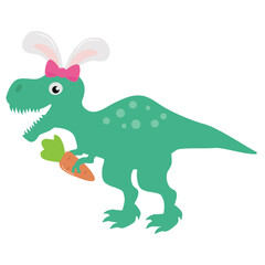 Easter dinosaur  vector cartoon illustration
