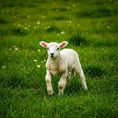 little lamb on grass