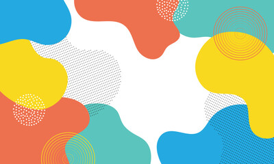 abstract geometric wave pattern with dotted banner template background.colorful retro fluid organic shapes decoration