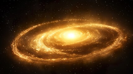 Galaxy with nine glowing rings, a celestial bullseye, symbolizing cosmic harmony and infinite depth.