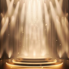 Illuminated stage with vibrant light beams