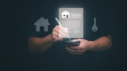 Real estate business concept, investing in real estate that makes a profit from buying, selling, and renting for investment that gives financial returns.