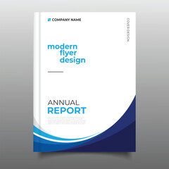 Modern business blue annual report cover template flyer design collection