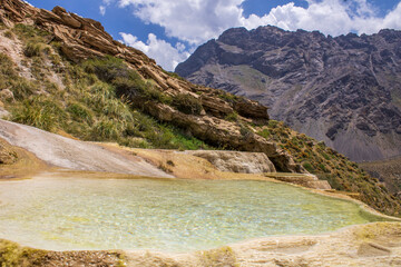 The Blue Baths are a natural formation consisting of a series of pools of water, warm enough for...