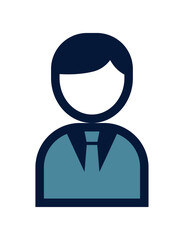 スーツを着た人のシンプルなカラーイラスト