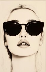 portrait of a young woman with sunglasses © Saad