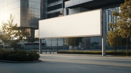 Obraz premium Blank Billboard Mockup in Modern City Setting Large Outdoor Advertising Space