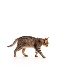 Obraz premium A cat walking, on white background 