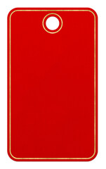 Decorative Blank Gift Tag Red Paper with Gold Border