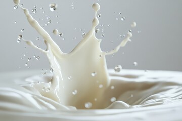 A striking image of a white liquid splash happening at speed