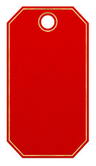 Decorative Blank Gift Tag Red Paper with Gold Border