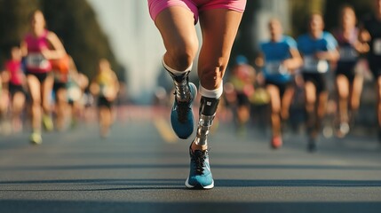 Generic Woman Prosthetic Overview Diverse Day Running